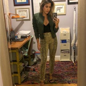 Zara Snake Print Skinny Ankle Jeans Size 4